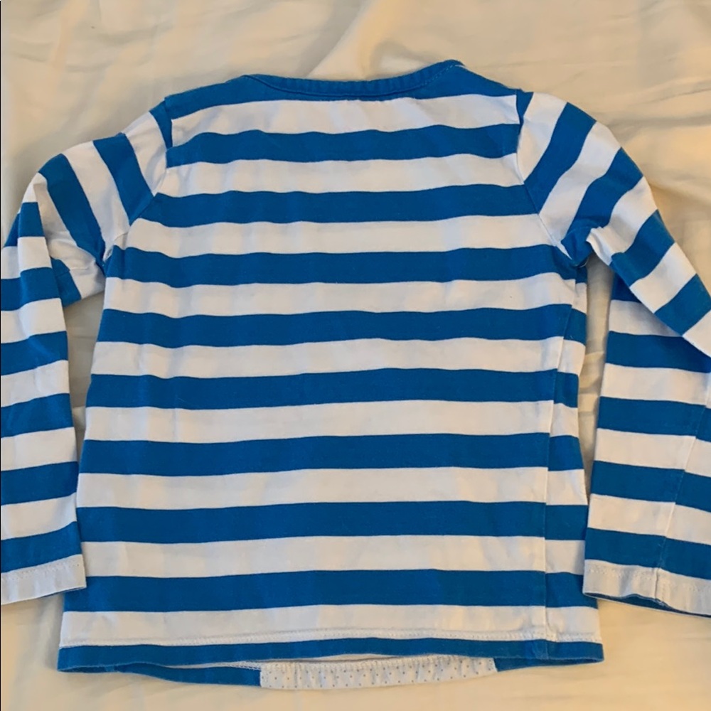 Mini Boden Blue and White Long Sleeve Tee with Dog Graphic sz 4-5 Y - Picture 4 of 5